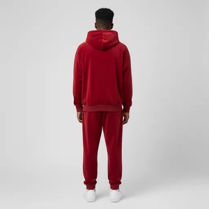 Hot Selling Burgundy <b>Velour</b> Tracksuits Regular Fit Premium Quality Winter Solid Printed High Street Fashion Cotton Lightweight 2 - Product Image 6