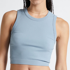 Top Corto Casual de Alta Calidad para Mujer 2026, Nuevo Top Corto sin Mangas con Textura Acanalada, Color Sólido, para Verano - Product Image 6