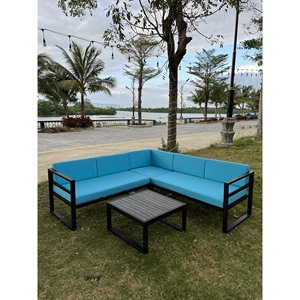 Ensemble de canapés sectionnels d'extérieur en forme de L avec coussins et table basse Collection de meubles de jardin - Product Image 2