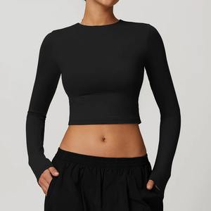 Débardeur de sport côtelé sans couture pour femme, sexy, pour le yoga et l'entraînement, vente en gros personnalisée - Product Image 4
