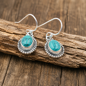 925 Sterling <b>Silver</b> Turquoise Dangle Earrings Vintage Boho <b>Beaded</b> Drop Earrings Rose Gold Yellow Gold Plated Gift Jewellry Her - Product Image 5