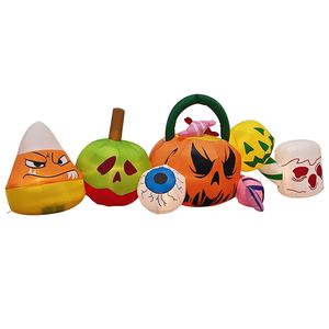 Decorazioni Gonfiabili di Halloween a Forma di Zucca con Occhi, 2,4 Metri, per Esterni, con Luci LED, Decorazioni da Giardino a Lunga Durata - Product Image 1