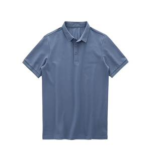 Chemise de golf pour homme à logo personnalisé sur le devant, unie, teinte, manches courtes, respirante, col en V, tissu jersey décontracté de haute qualité, 180g - Product Image 6