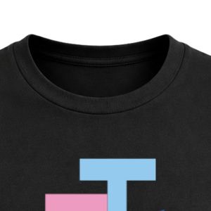 Camiseta Negra JJ Bordada para Mujer, Cuello Redondo, Manga Corta, Corte Ajustado, Informal, Ligera, Mezcla de Algodón, para el Día a Día Moderno - Product Image 2
