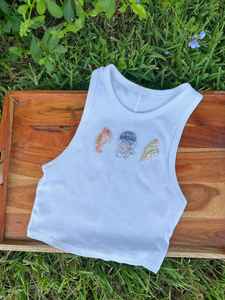 Summer Handcrafted Beaded Embroidery <b>Tops</b> for Women Custom Stitching Seed Beads Baptism Fashion - Product Image 2