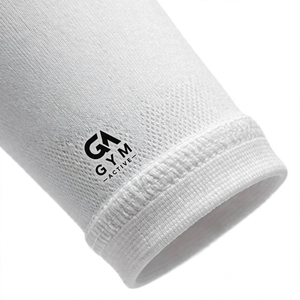 Manches de compression pour hommes GYM ACTIVE, blanches, longueur coude, UPF50+, polyester, légères, séchage rapide, respirantes, pour la gym, toutes saisons - Product Image 6