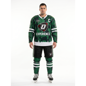 Maillot de hockey sur glace personnalisable 100 % polyester à col en V, motif camouflage, sublimation intégrale, manches longues, uniforme d'équipe pour hommes, vêtements de sport OEM - Product Image 1
