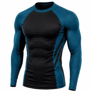 Maillot de protection anti-UV à manches longues et col rond pour homme, imprimé personnalisé, en spandex écologique, séchage rapide, respirant, sans coutures, 180g, sportif - Product Image 5