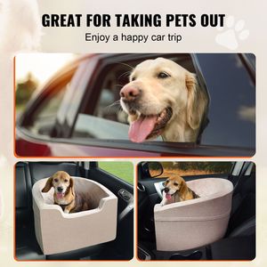 Sedile Rialzato Impermeabile per Cani da Auto in Tessuto Oxford con Tasca Portaoggetti e Guinzaglio di Sicurezza - Cuccia da Auto per Cani - Product Image 6