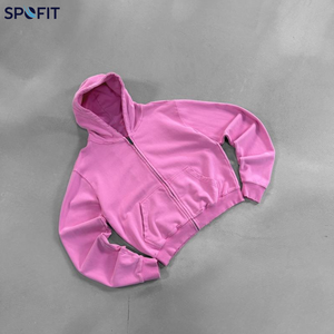 เสื้อฮู้ดซิปสีดำแบบกำหนดเองสำหรับผู้ชาย ทรงโอเวอร์ไซส์ ผ้าฟลีซแบบวอช ฮู้ดดี้ สตรีทแวร์ ผู้ผลิต OEM - Product Image 3