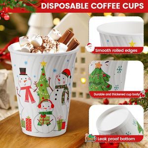 Bicchieri di Carta Ondulata Isolati per Natale da 12 oz, Confezione da 120, Stoviglie Monouso per Bevande Calde e Caffè Espresso, Capacità 12 oz - Product Image 2