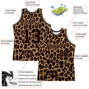 Maillot de football américain unisexe personnalisé en polyester respirant à motif léopard 3D marron doré, design rétro, impression numérique - Product Image 2