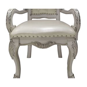 Set di 2 Eleganti Sedie da Pranzo Imbottite in Avorio e Bianco Osso - Product Image 5