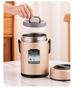 Boîte à lunch isotherme de luxe grande capacité en acier inoxydable, ensemble de bouteilles alimentaires thermiques portables anti-fuite pour aliments chauds - Product Image 3