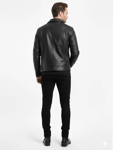 Men’s Button Up Leather <b>Trucker</b> <b>Jacket</b> Classic Casual Western Outerwear - Product Image 2