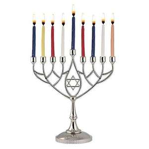 Menorah de Último Diseño para Sostener Velas de Forma Segura, para Celebraciones de Hanukkah, Navidad, Pascua, Reuniones Familiares, Menorah en Plata - Product Image 3