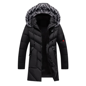 Parka Larga de Invierno para Hombre con Capucha y Ribete de Piel, Abrigo Grueso Acolchado, Cortavientos con Cremallera, Ropa Exterior Cálida e Informal, Parkas para Hombre - Product Image 6