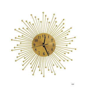 Horloge murale tendance en métal plaqué or, décoration intérieure étonnante, artisanat mural, horloge créative avec cadre à motifs abstraits - Product Image 4
