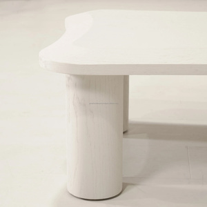 Designer Coffee <b>Table</b> with Unique Geometric Base Premium Finish Modern Artistic Coffee <b>Table</b> Luxury Living Room Statement Piece - Product Image 3