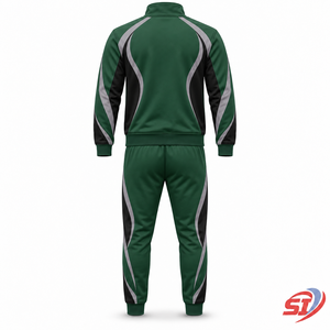 Ensemble de survêtement homme personnalisé pour l'hiver : veste zippée à capuche 100 % coton écologique, respirante et unie, et pantalon d'entraînement fuselé - Product Image 2