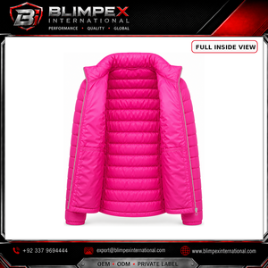 OEM Custom Logo Womens Lightweight High-Quality Puffer <b>Jacket</b> Stand Collar Quilted <b>Packable</b> Winter Coat with Zipper Pockets - Product Image 2