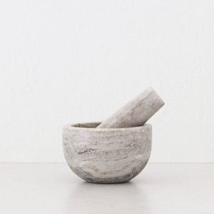 Natural White Marble Mortar <b>And</b> Pestle <b>Set</b> For Kitchen Grinding <b>Spices</b> <b>Herbs</b> <b>And</b> Garlic Heavy Duty Tool - Product Image 6