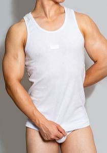 Camiseta sin mangas de algodón verde para hombre, cuello redondo, patrón geométrico, transpirable, informal, estilo gótico con logo frontal, tejido. - Product Image 6