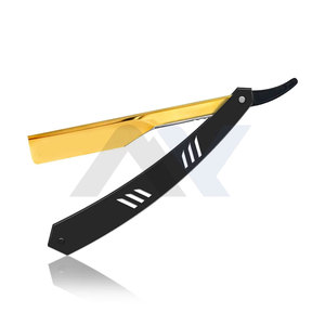 มีดโกนหนวดแบล็คโกลด์ - มีดโกนสำหรับช่างตัดผมมืออาชีพ ดีไซน์แบบเลื่อนออกได้ มีดโกนขอบตรงระดับพรีเมียมสำหรับผู้ชาย โกนได้อย่างละเอียด - Product Image 1