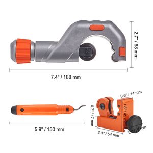 Set di 3 Tagliatubi Professionali Ultra Resistenti da 3/16'' a 2'' OD, Strumento per Sbavatura da 1/8'' a 7/8'' per Tubazioni - Product Image 3