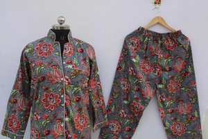 Conjunto de Pijama Coordinado con Estampado Animal para Mujer de Naaz Textile, Ropa de Dormir Informal de Verano, Suave y Transpirable, de Algodón - Product Image 3