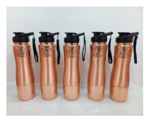 ขวดทองแดงทำด้วยมือเพื่อสุขภาพที่มีพื้นผิวที่เป็นเอกลักษณ์เป็นมิตรกับสิ่งแวดล้อมใช้งานได้ทุกวันน้ำดื่มน้ำเดือด - Product Image 6