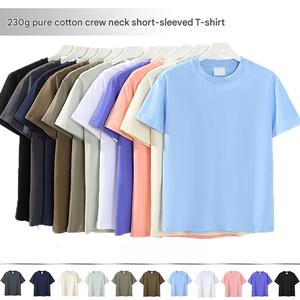 เสื้อยืดคอกลมแขนสั้นผ้าฝ้าย 100% OEM 230gsm พิมพ์ลายด้านหน้า แห้งเร็ว ทรงหลวม ไซส์ใหญ่ สำหรับผู้ชาย สไตล์ลำลอง สตรีทแวร์ - Product Image 1
