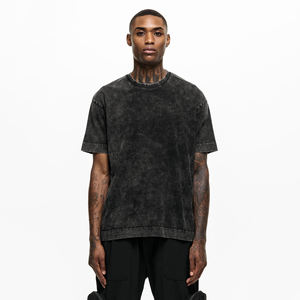 Camisetas de Hombre 100% Algodón, Estilo Vintage Americano, Oversize, Lavadas, Lisas, de 220G, para Uso Diario, Venta al por Mayor Directa de Fábrica - Product Image 2