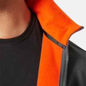 Veste en polaire grise pour homme, col montant, fermeture éclair, couleur unie, style décontracté, vêtement d'automne, matière polyester, coupe classique - Product Image 4
