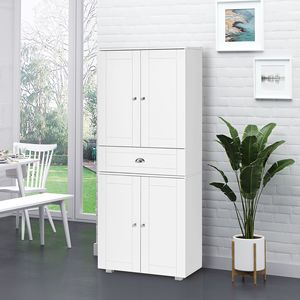 "Aluminum Freestanding <b>Pantry</b> with 2 Double Doors & Adjustable Hinge Drawers for <b>Kitchen</b> Storage" - Product Image 2