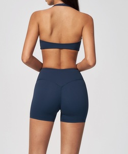 Girls Sports <b>Top</b> Shorts Active Wear Workout Clothes Gym Fitness Clothing 2PCS Yoga Set For Women - Product Image 2