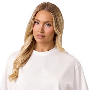 T-shirt court blanc à col rond et manches courtes pour femme, coupe ajustée, décontracté, en jersey, pour le printemps et l'été - Product Image 4