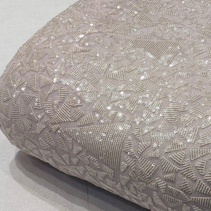 Premium Sequence Embroidery Fabric For Women Fashion Wear Designer <b>Garments</b> Party Wear Dresses Kaftan Abaya Bridal Wear - Product Image 3