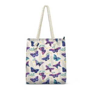 Colorful Butterfly Pattern Women Handbag Print on Demand Dropship <b>Beach</b> Shoulder <b>Bag</b> <b>Lightweight</b> Durable Rope Tote <b>Bag</b> for Girl - Product Image 1
