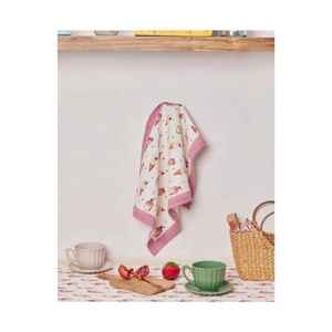 Tira personalizada bordada con borlas, regalos promocionales de marca, de algodón 100% gofre, respetuoso con el medio ambiente, toalla de plato de cocina de secado rápido, venta - Product Image 2