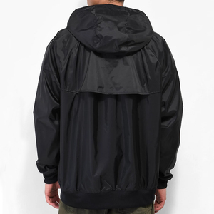 Blouson bomber noir à capuche pour homme, coupe-vent, décontracté, avec fermeture éclair et poches, couleur unie, pour l'automne, coupe régulière, style ample - Product Image 2