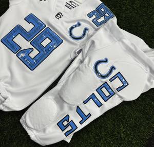 Colts <b>Baby</b> Boys <b>Football</b> Jersey Set White Blue 29 V-Neck Sleeveless Moisture Wicking Polyester Uniform Infant Toddlers - Product Image 5