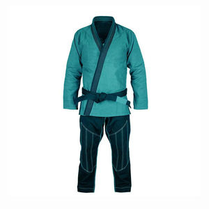 Kimono Gris para BJJ, Corte Regular, Uniforme de Artes Marciales para Adultos con Cinturón Negro y Pantalones con Punta Roja, Estilo Jiu Jitsu Brasileño - Product Image 4