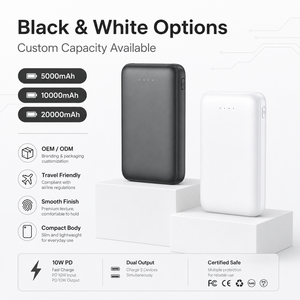 Batterie externe d'usine certifiée CE, KC, SAA et Qi, 5000 mAh pour téléphone, chargeur rapide 5000 mAh, logo personnalisé, grande capacité - Product Image 5