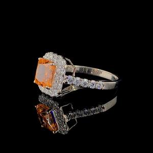 Anillo de Diamantes de Oro de 18K/14K con Piedra Naranja para Uso Diario, Celebraciones y Promociones, de Proveedor Indio - Product Image 1