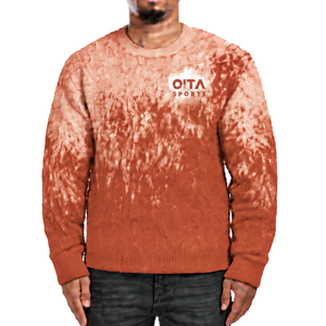 เสื้อสเวตเตอร์ผู้ชายสีขาวไล่เฉดสีเทอร์ราคอตต้า คอกลม แขนยาว ถักแบบพูลโอเวอร์ สไตล์ลำลอง สตรีทแวร์ แฟชั่นฤดูหนาว - Product Image 1