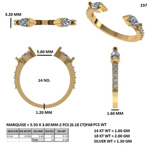 Anillo Fino de Oro Rosa con Diamante Creado en Laboratorio, Elegante y Apilable, para Mujer, para Celebración de Aniversario y con un Look Clásico - Product Image 4