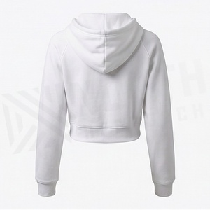 Sudadera con Capucha Corta de Felpa de Algodón Grueso para Mujer, Sudadera de Invierno con Bordado Frontal y Estampado Puff - Product Image 2