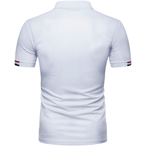 Chemise noire pour homme en polyester tissé 100 %, séchage rapide, manches courtes, fermeture éclair sur le devant, design uni décontracté, coupe classique - Product Image 3