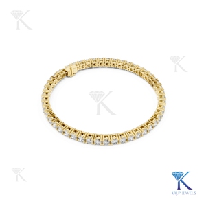 3.20 MM Brilliant Cut Lab Grown Diamond Tennis Bracelet 14K <b>Solid</b> <b>Gold</b> Fine Unisex Luxury Jewelry Party Gift - Product Image 4